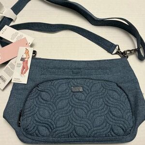 Lug Samba Convertible RFID Crossbody Shoulder Bag 2 Straps Quilted Navy NWT